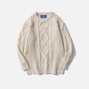 Aelfric Eden Cable Knit Sweater Medium Cream Oversized Cozy Vintage Style Retro
